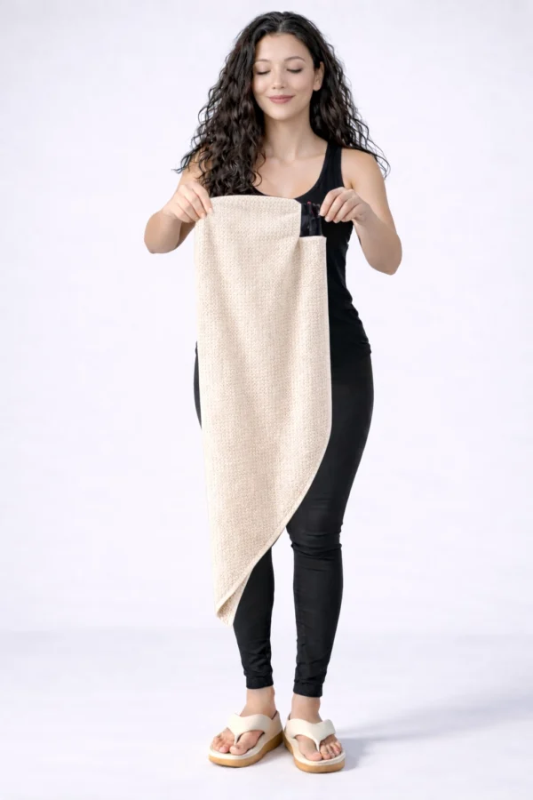 Champagne Sand – Luxe Microfiber Hair Towel Cap