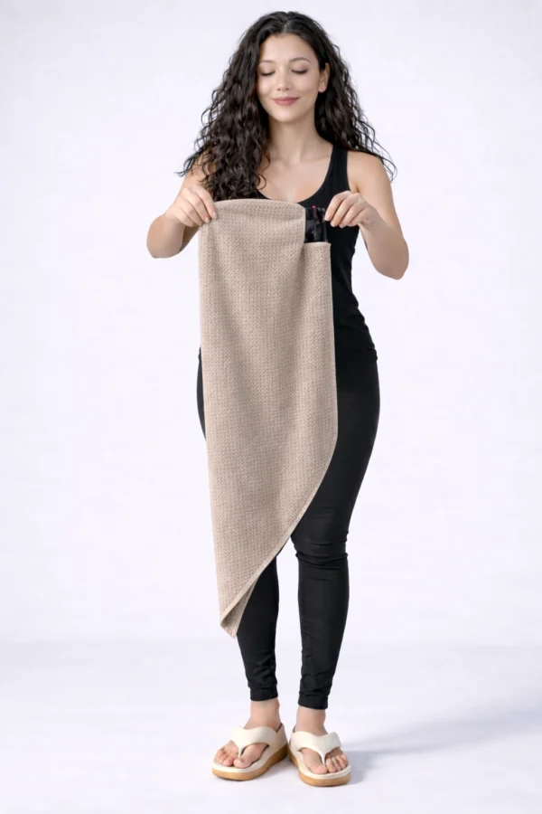 Light Taupe – Luxe Microfiber Hair Towel Cap