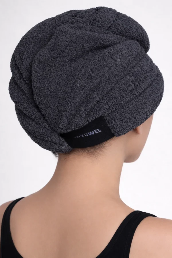 Deep Dark Gray – Luxe Microfiber Hair Towel Cap