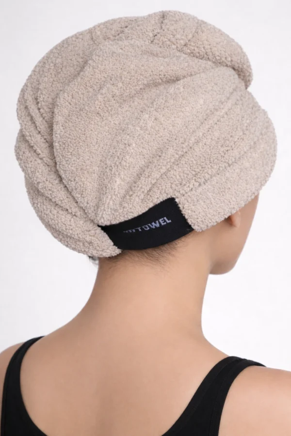 Light Taupe – Luxe Microfiber Hair Towel Cap