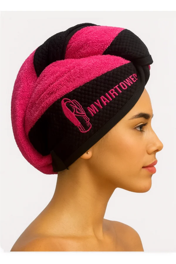 100% Cotton: Cotton Pink Hair Towel Cap