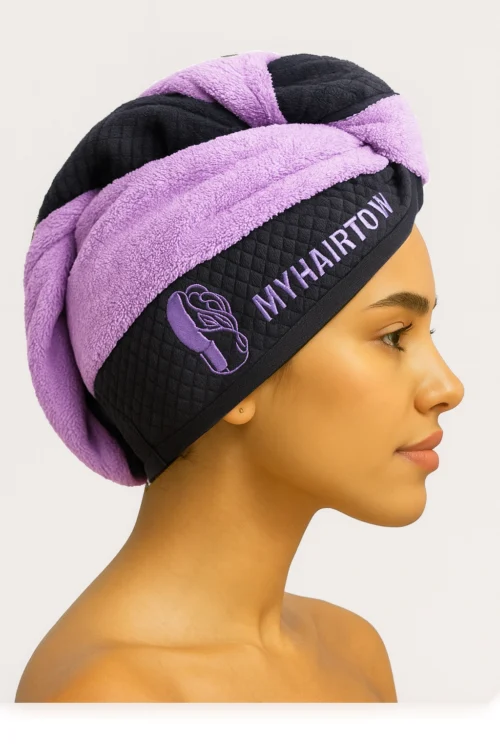 100% Cotton: Purple Hair Towel Cap