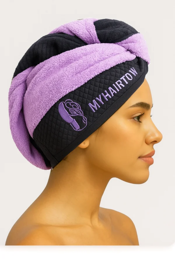 100% Cotton: Purple Hair Towel Cap