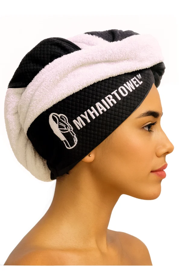 100% Cotton: White Hair Towel Cap