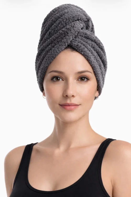 Smart Hair Towel — NanoWeave Microfiber (Charcoal Gray)